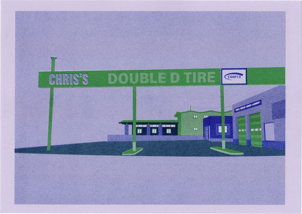 Chris's Double D Tire (illustration) by Noa Defesche — canvas wall art