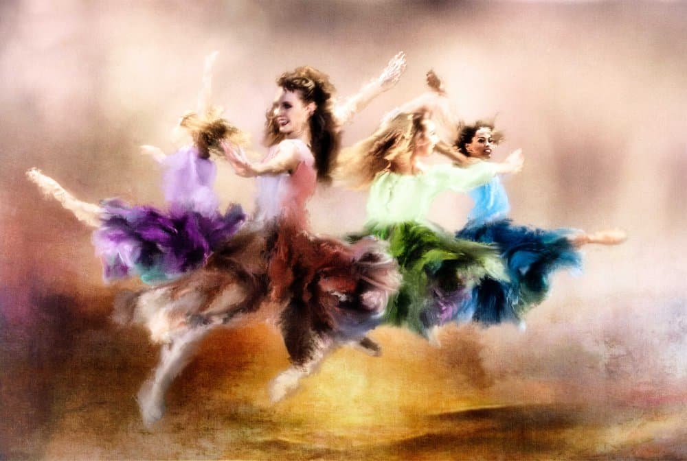 Joyful Dancing Women by Charlaine Gerber — canvas wall art