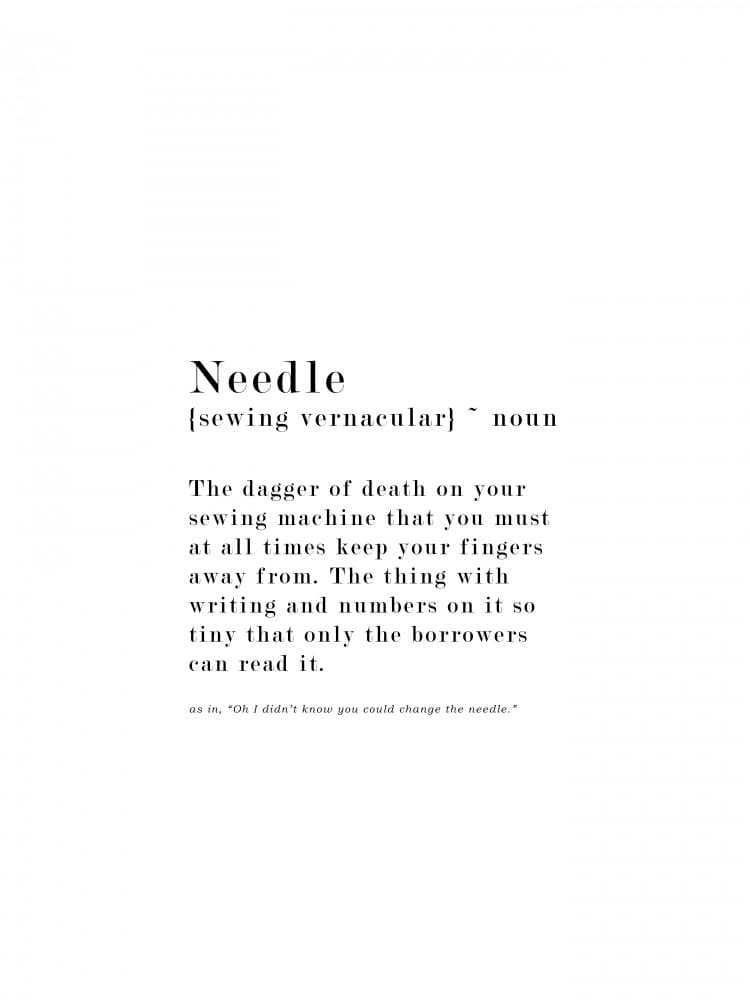 Witty Needle Definition by Charlotte Trudgett — canvas wall art