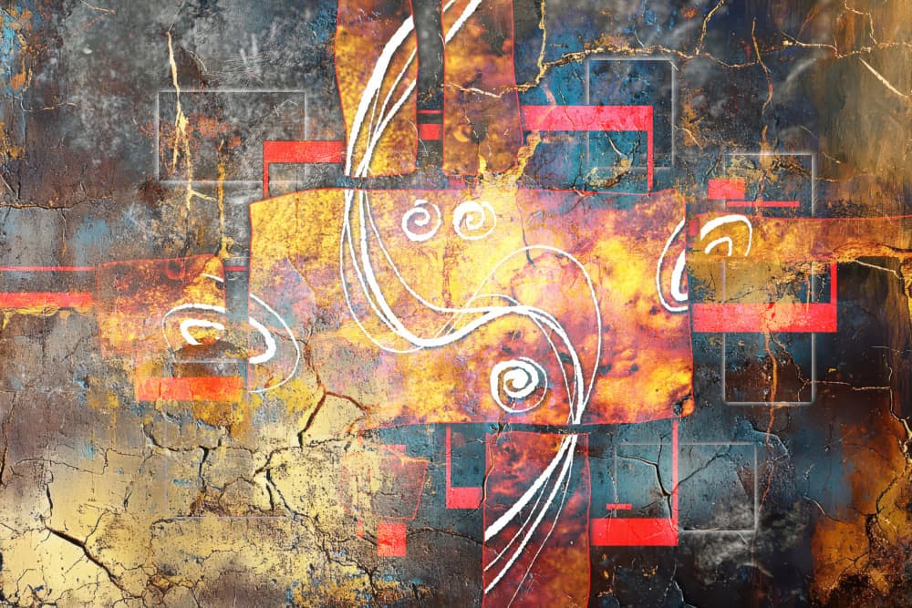 Geometric Abstract Swirls by Rafal Kulik — canvas wall art