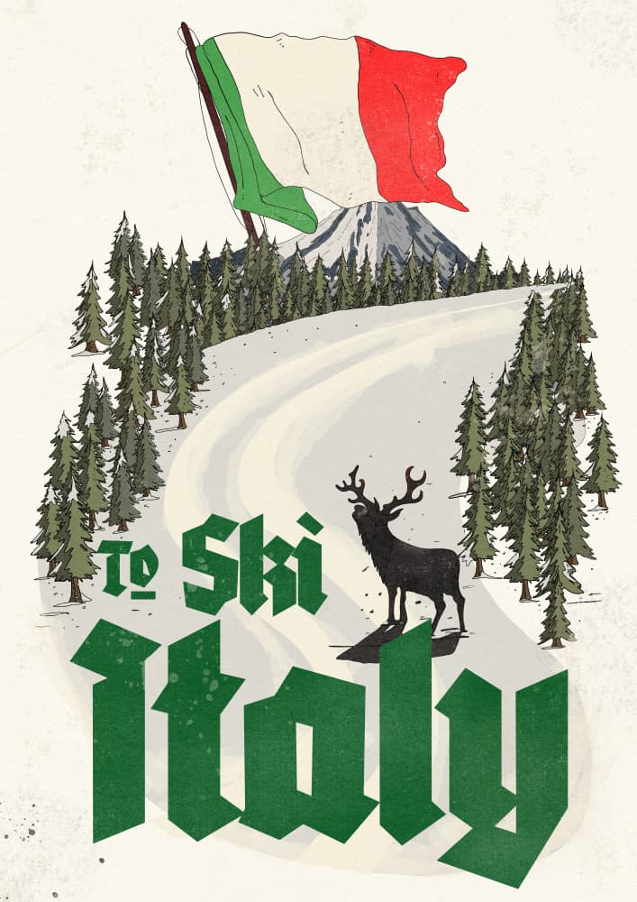 Italian Ski Adventure by Nicholas — canvas wall art