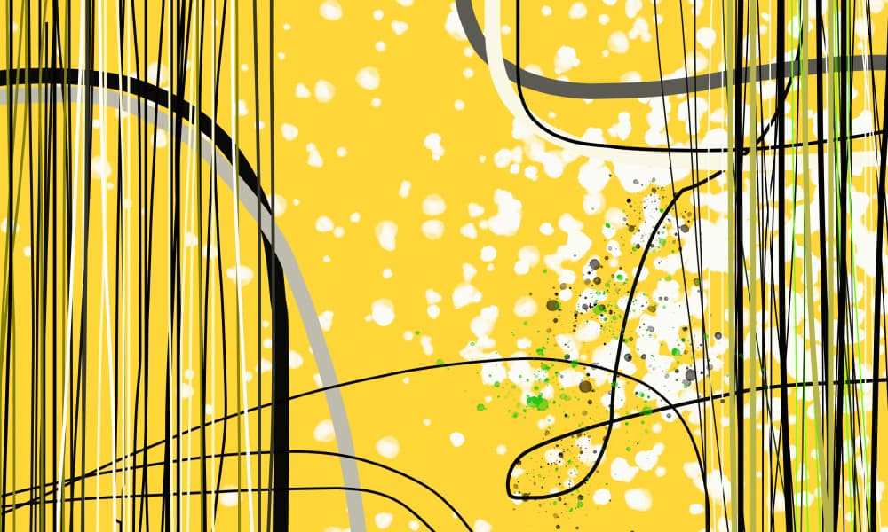 Energetic Yellow Lines by Pelin Atilla — canvas wall art