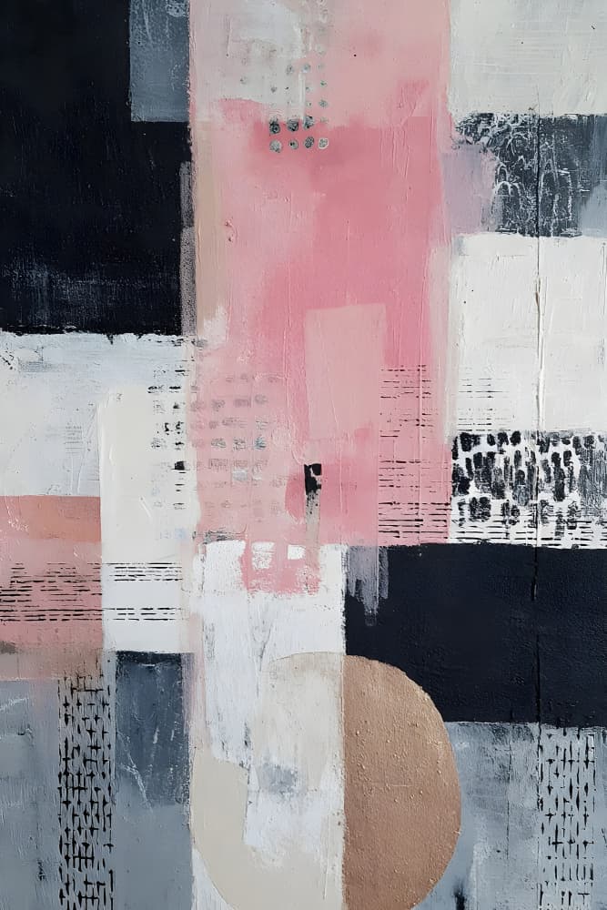 Blush Geometric Abstract by Miguel Bruzual — canvas wall art