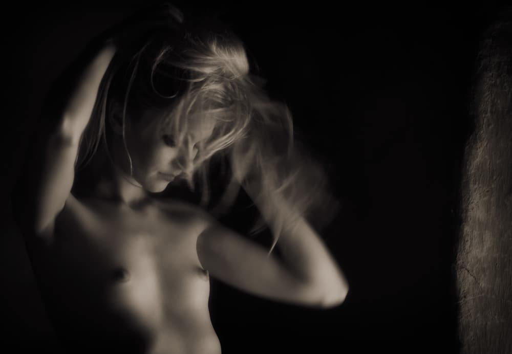 Blonde Woman Movement by Charlaine Gerber — canvas wall art