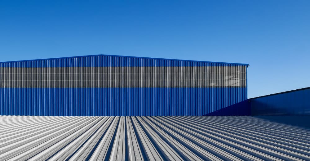 Industrial Blue Lines by Markus Auerbach — canvas wall art