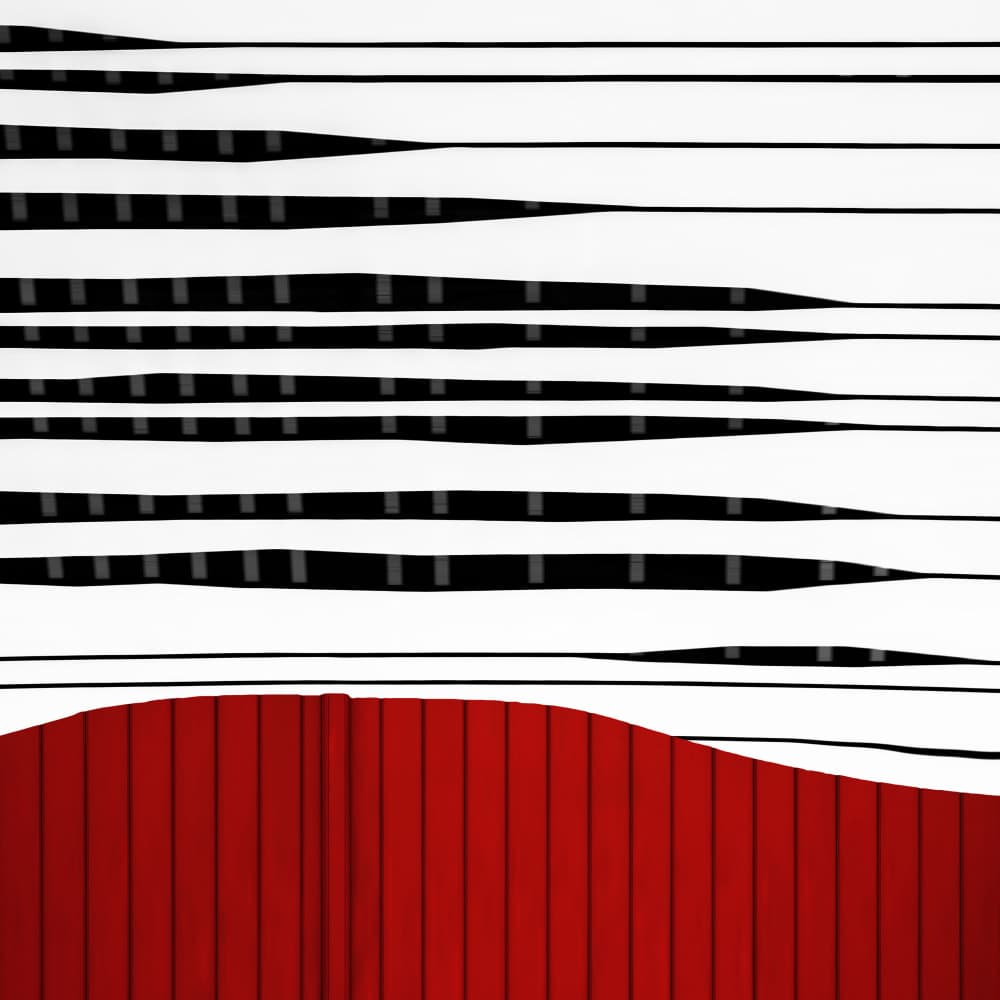 Red Wave Stripes by Gilbert Claes — canvas wall art