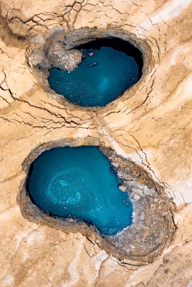 Blue Desert Pools by Gilad Topaz — canvas wall art