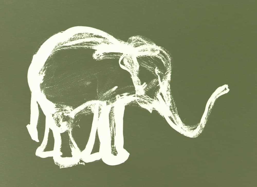 Abstract Elephant Drawing by Santhosh ch — canvas wall art