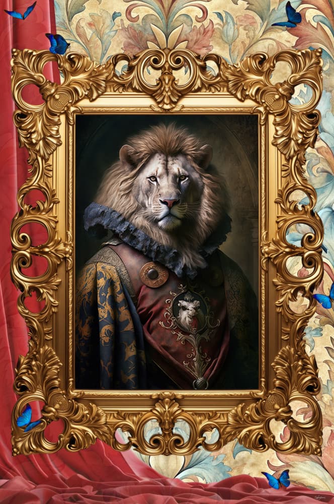 Regal Lion Portrait by Sue Skellern — canvas wall art