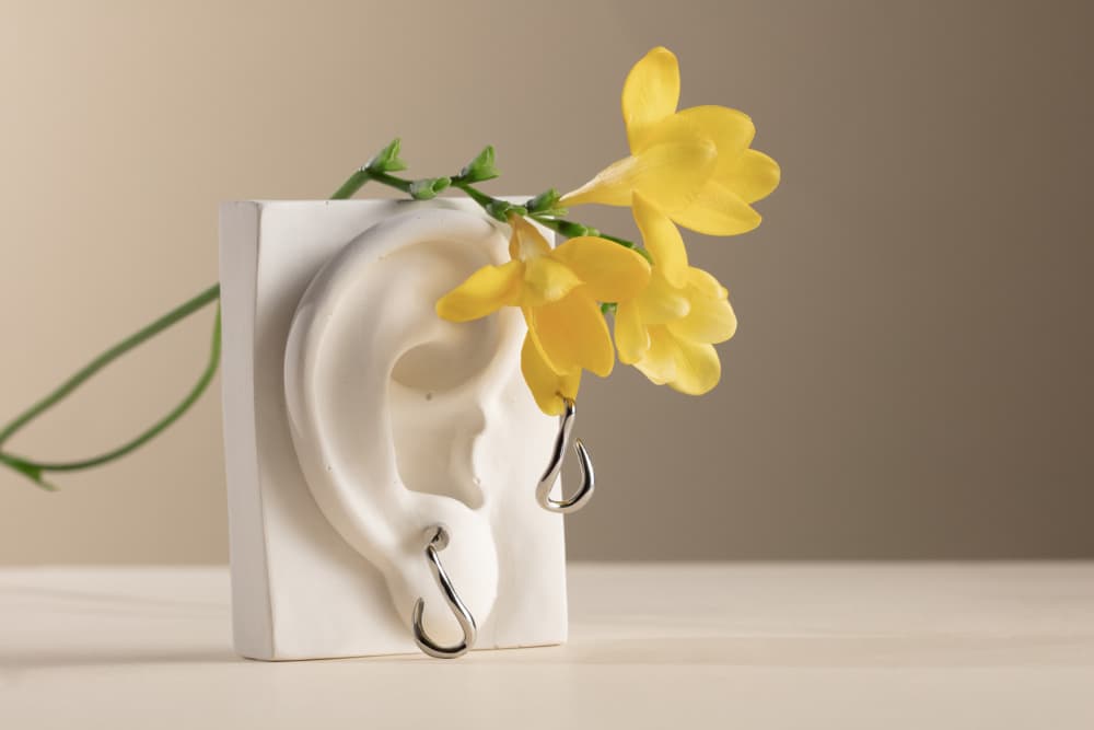 Yellow Freesia Earrings by Julia Ramiro — canvas wall art