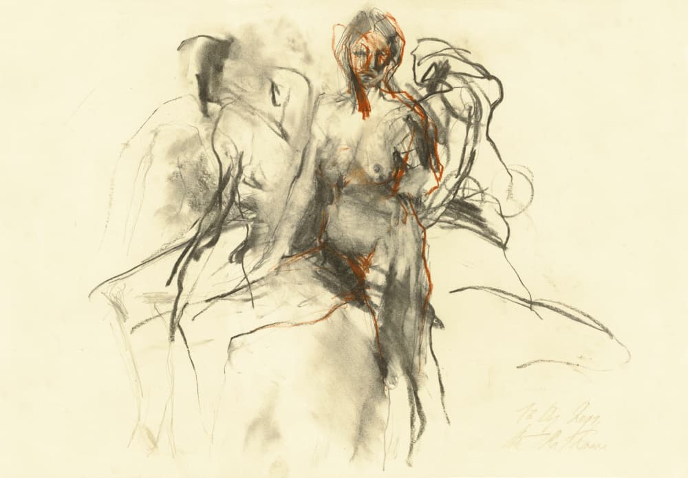 Expressive Figure Drawing by Ute Rathmann — canvas wall art