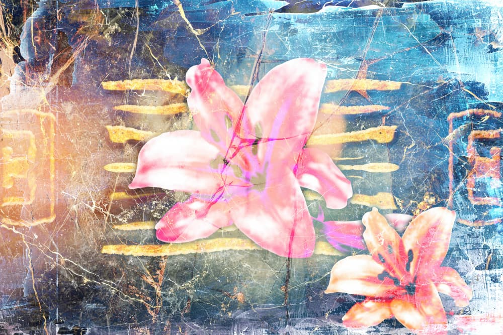 Vibrant Textured Lilies by Rafal Kulik — canvas wall art