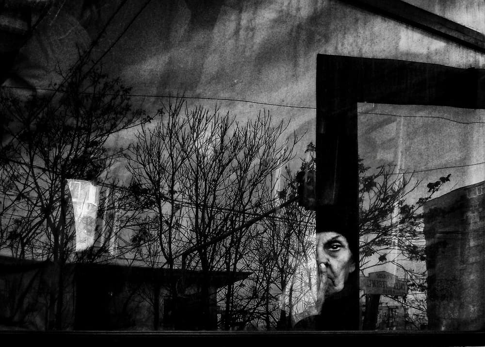 Mysterious Urban Gaze by Mirela Momanu — canvas wall art