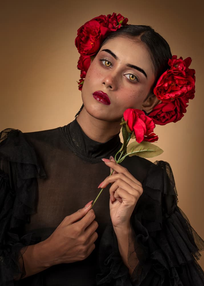 Dark Elegance Red Roses by DEBASISH CHATTOPADHYAY — canvas wall art