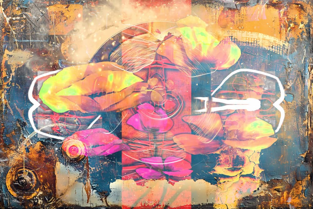 Vibrant Abstract Bloom by Rafal Kulik — canvas wall art