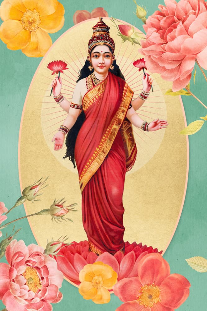 Divine Lakshmi Bloom by Marja van den Hurk — canvas wall art