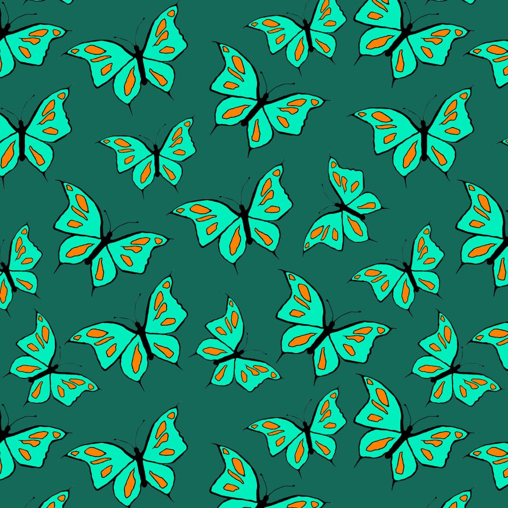 Vibrant Teal Butterflies by Michele Channell — canvas wall art