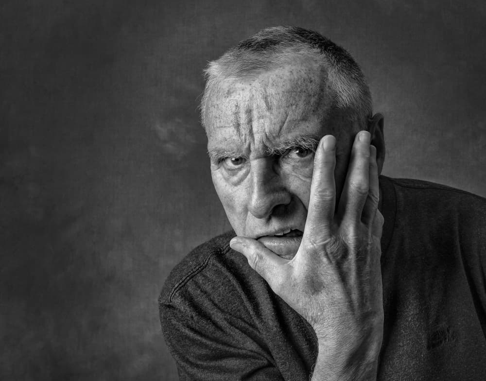 Man's Intense Gaze by Daniel Springgay — canvas wall art