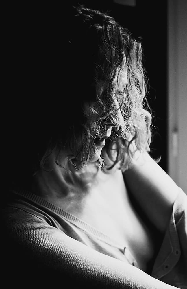 Pensive Woman Portrait by Bogdan Bouşcă — canvas wall art