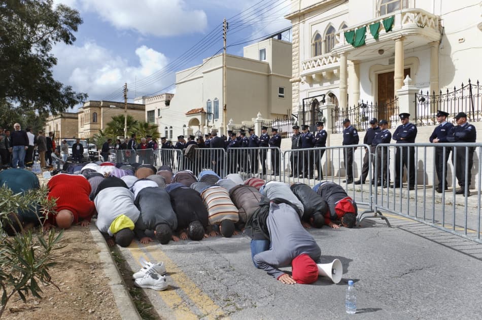 Outdoor Muslim Prayer by Martin Agius — canvas wall art