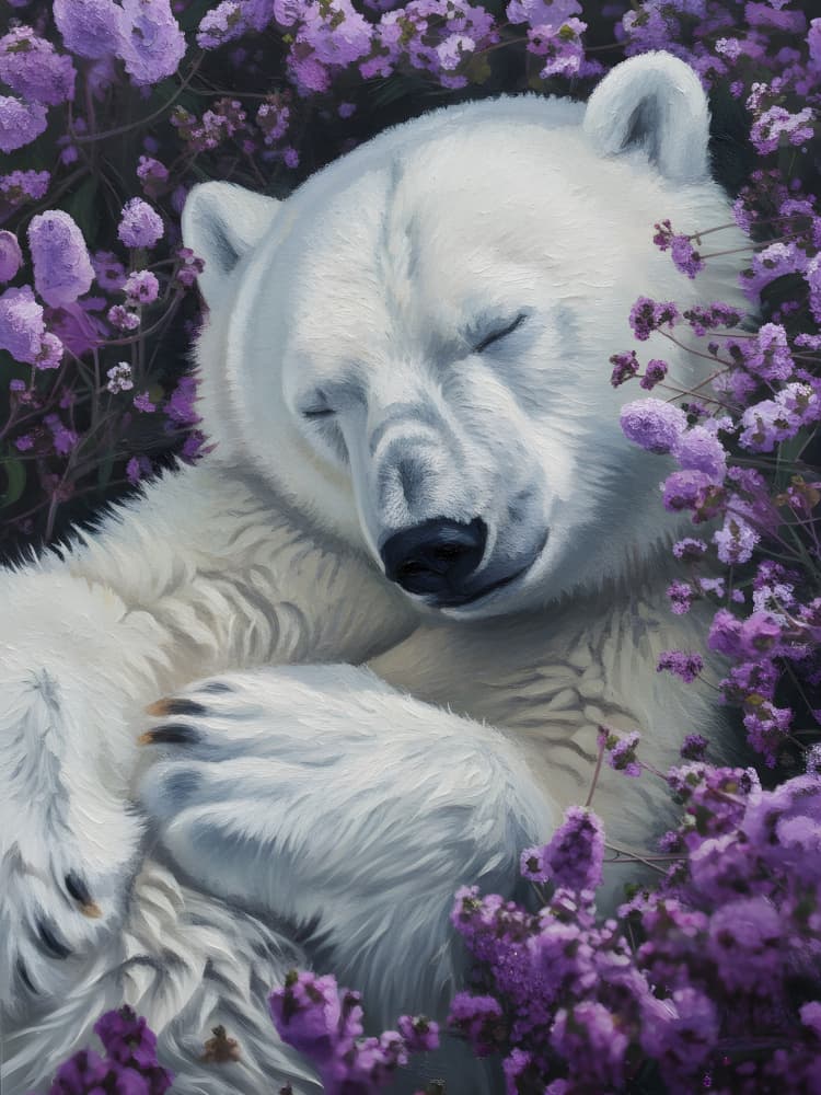 Peaceful Polar Bear Slumber by HUGO — canvas wall art
