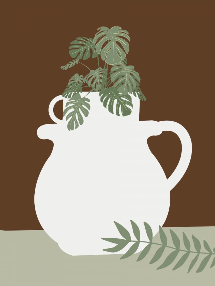 White Pitcher Monstera by Little Dean — canvas wall art