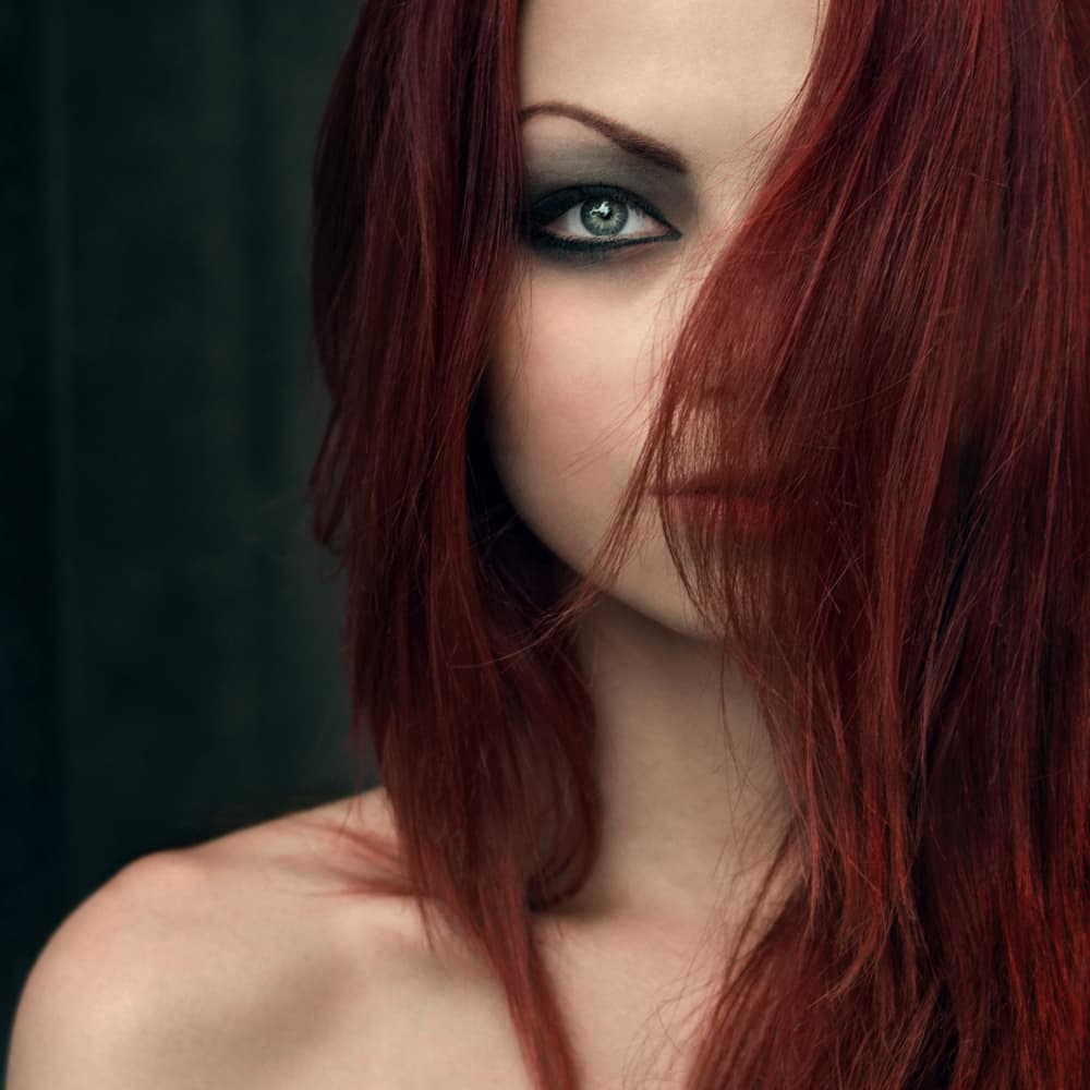 Red Hair Gaze by Bobby Kostadinov — canvas wall art