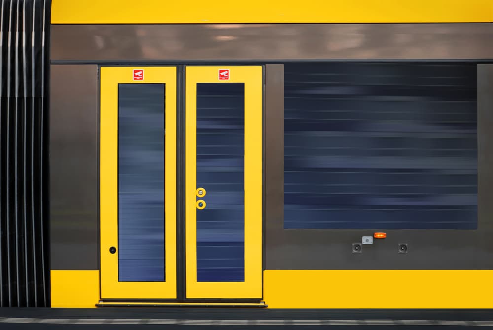 Modern Yellow Doors by Hans-Wolfgang Hawerkamp — canvas wall art