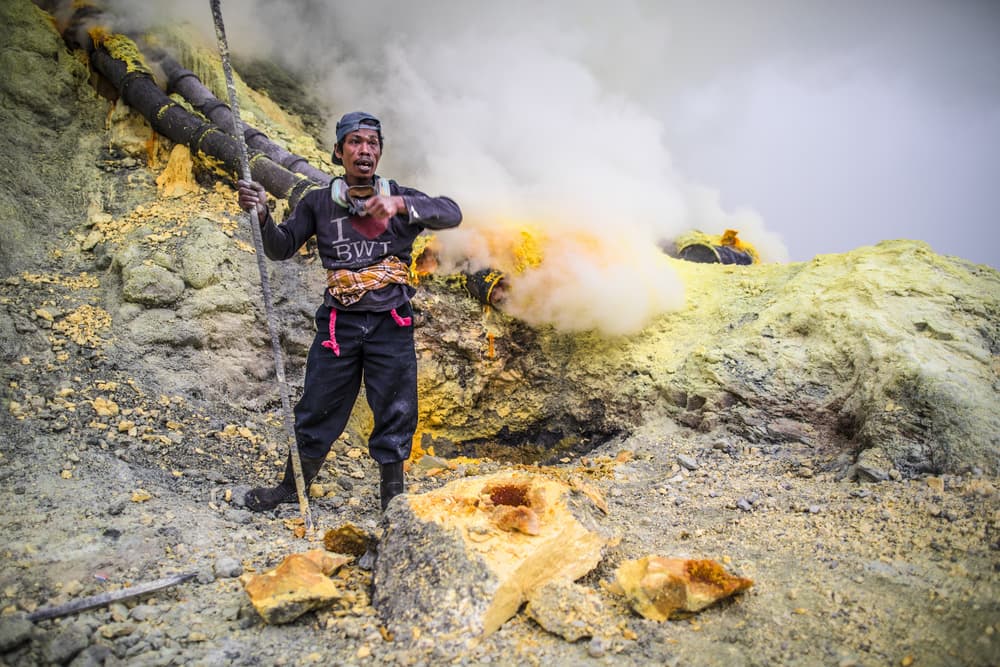 Volcanic Sulfur Miner by Marco Tagliarino — canvas wall art