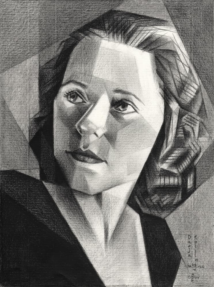 Geometric Woman Portrait by Corné Akkers — canvas wall art