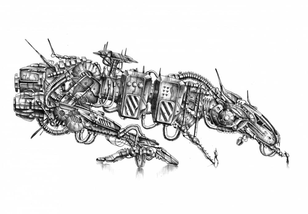 Intricate Mechanical Creature by Kulik — canvas wall art