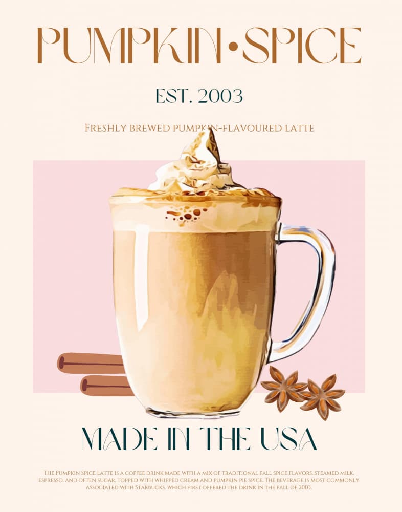Autumn Spice Latte by Nazma Khokhar — canvas wall art