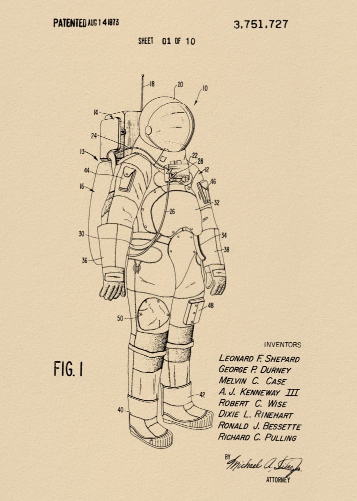 Astronaut Spacesuit Patent by Andreas Magnusson — canvas wall art
