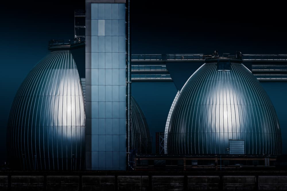 Sleek Industrial Architecture by Jürgen Muß — canvas wall art