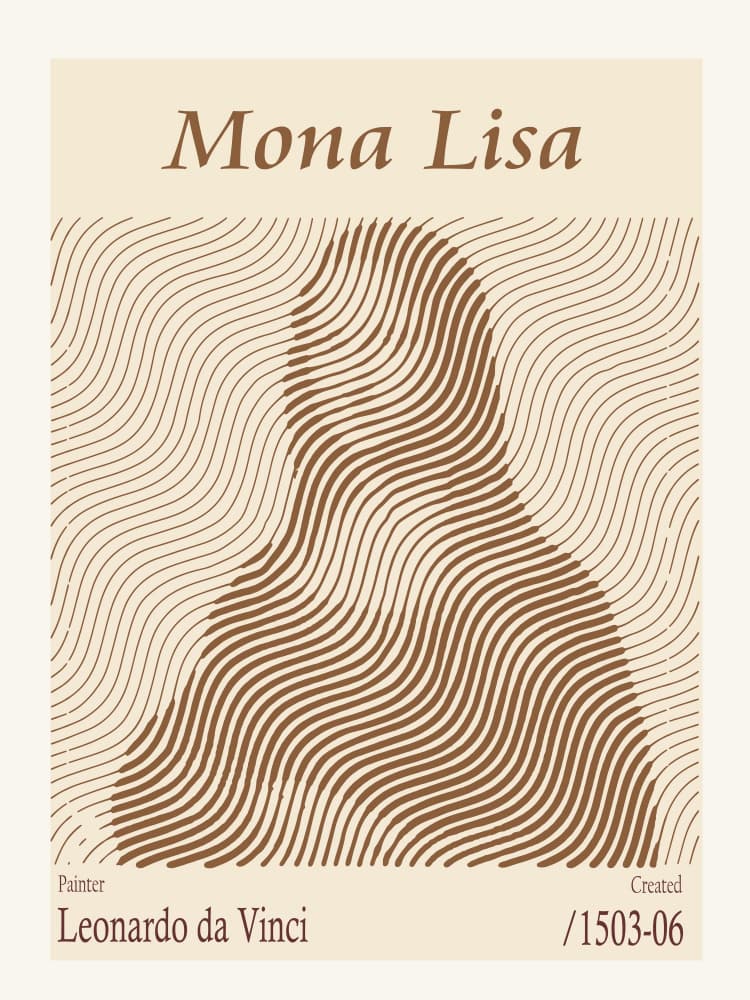 Mona Lisa Line Art by Doa Project — canvas wall art