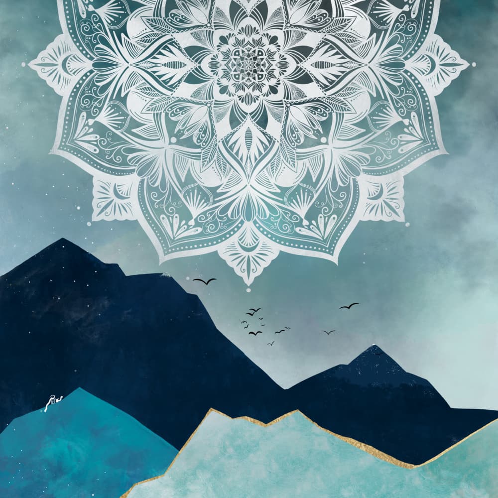 Mandala Mountain Peaks by Baroo Bloom — canvas wall art