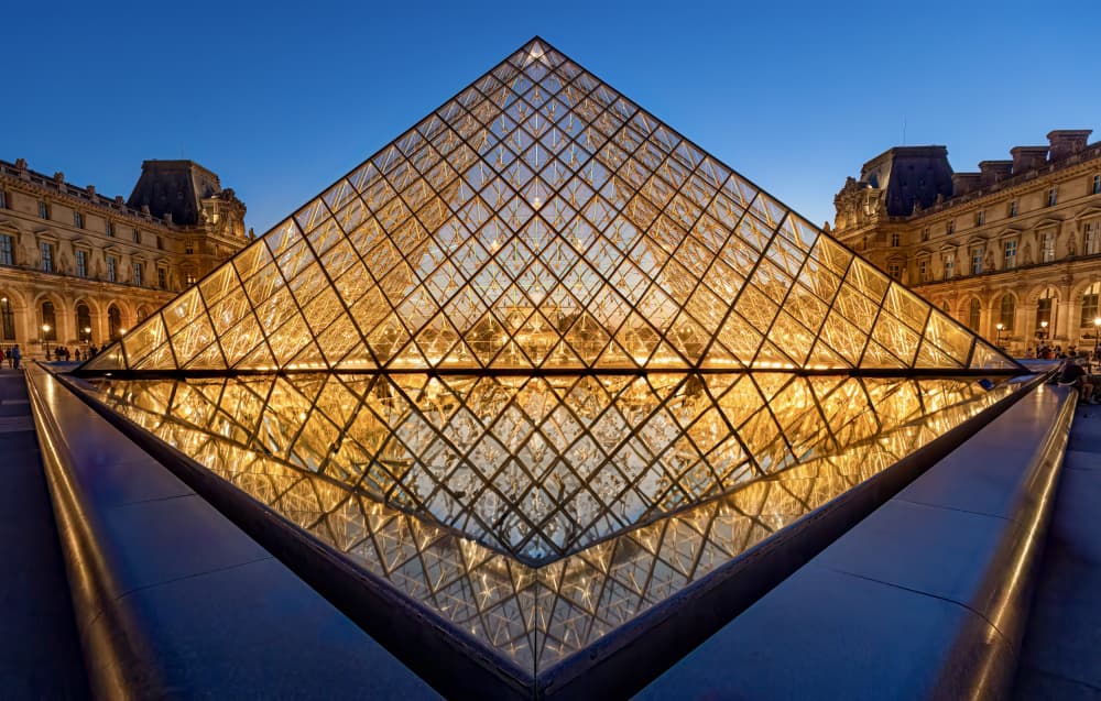 Illuminated Louvre Pyramid by Kenneth-Wei Zeng — canvas wall art