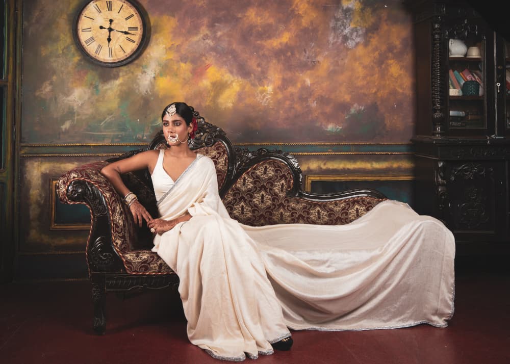 Serene Indian Beauty by HIRAK BHATTACHARJEE — canvas wall art