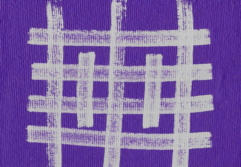 Hand Painted Purple Grid by Santhosh ch — canvas wall art