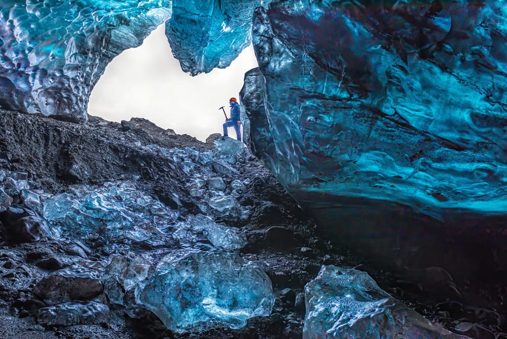Glacier Cave Adventure by Jeffrey C. Sink — canvas wall art