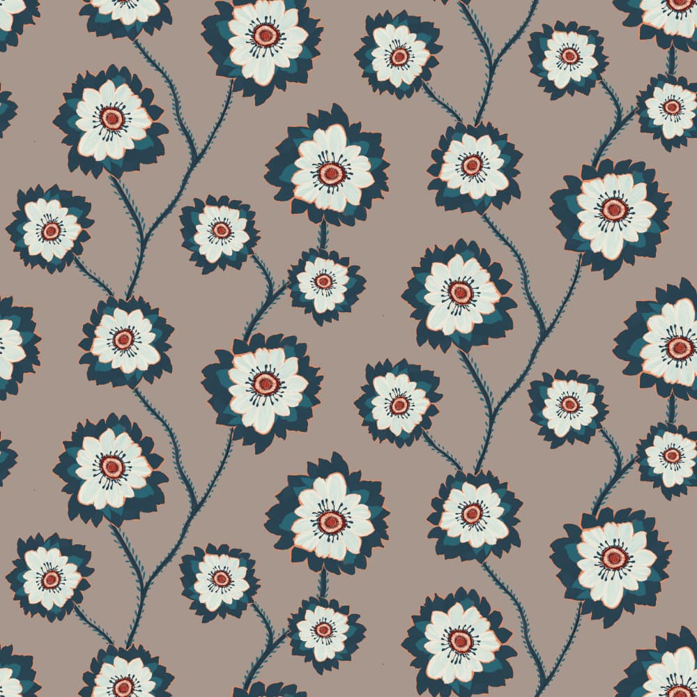 Elegant Vining Flowers by VOLHA RAMANCHUK — canvas wall art