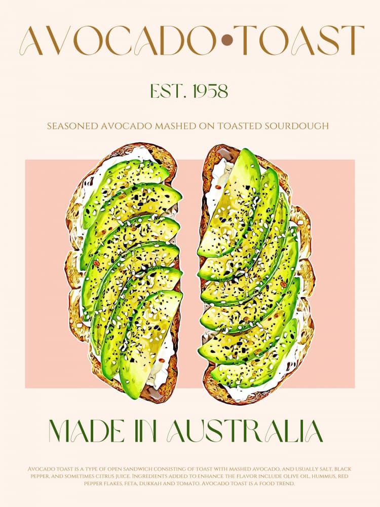 Delicious Avocado Toast by Nazma Khokhar — canvas wall art