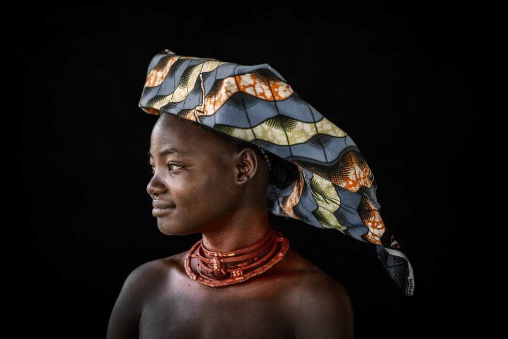 African Girl in Headwrap by Trevor Cole — canvas wall art