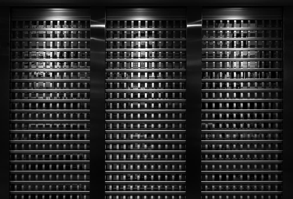 Industrial Metal Grid by Hans-Wolfgang Hawerkamp — canvas wall art