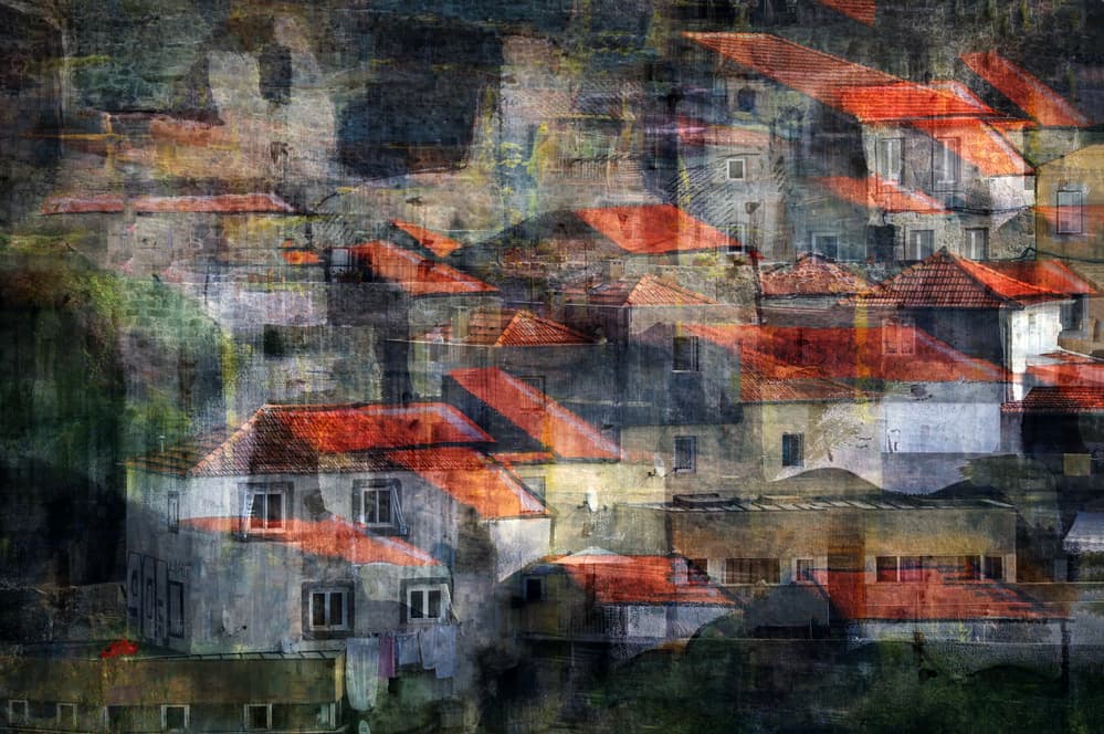 Textured European Rooftops by Hans-Wolfgang Hawerkamp — canvas wall art