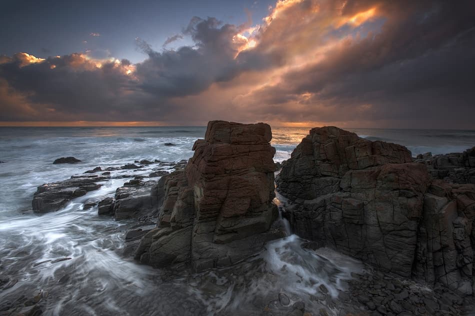 Dramatic Coastal Sunset by Mel Brackstone — canvas wall art