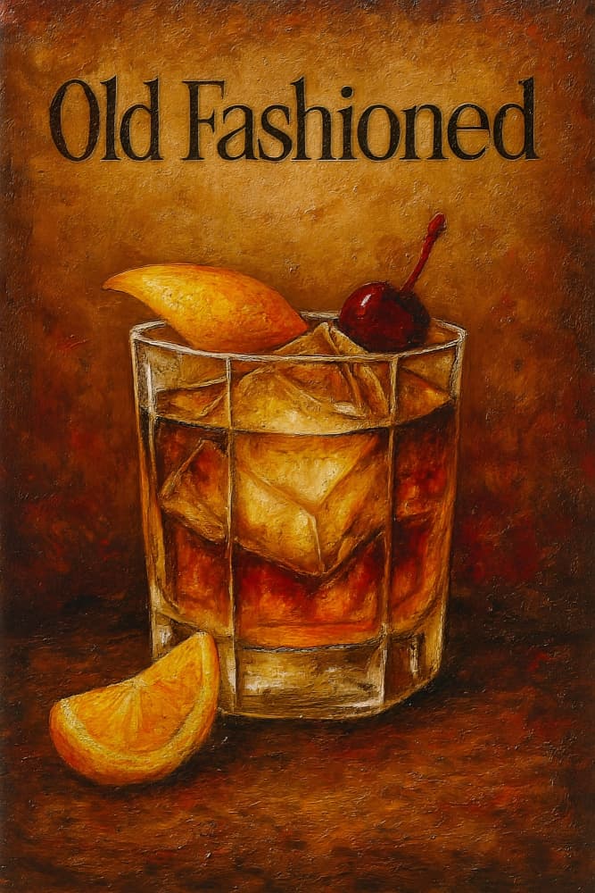 Classic Old Fashioned Cocktail by HUGO — canvas wall art