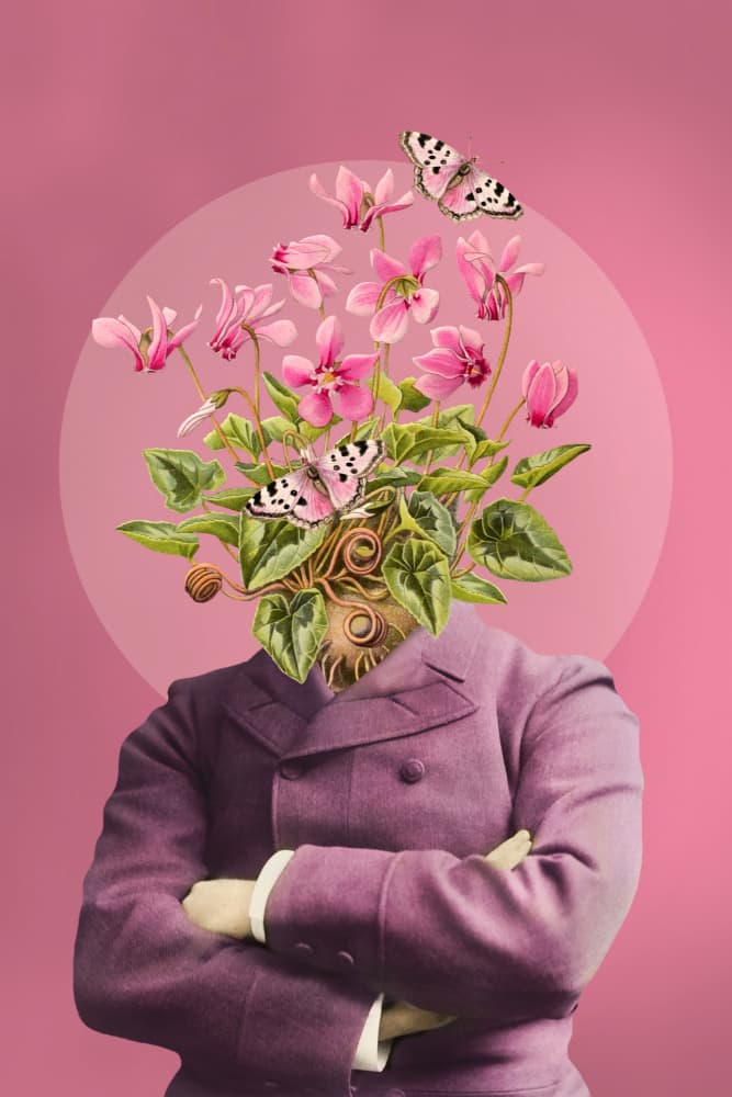 Elegant Floral Gentleman by Marja van den Hurk — canvas wall art
