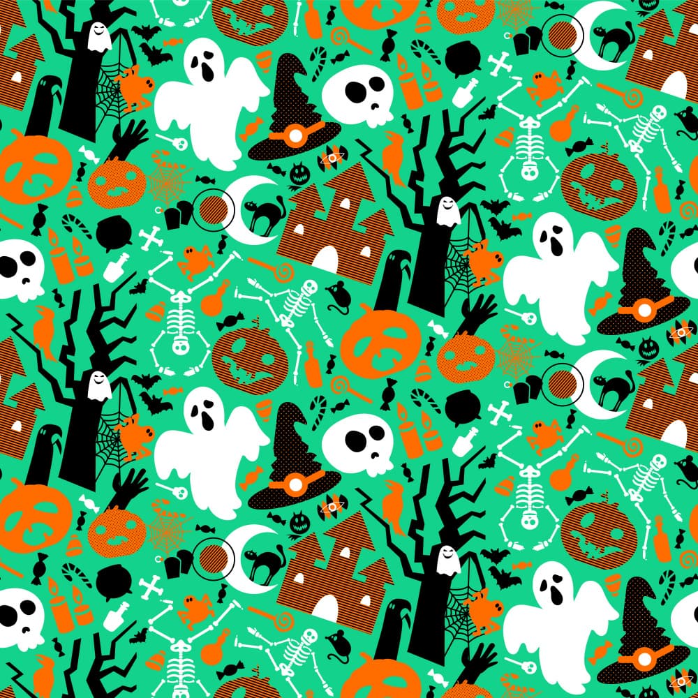 Spooky Halloween Pattern by Marika Barsrsind β canvas wall art