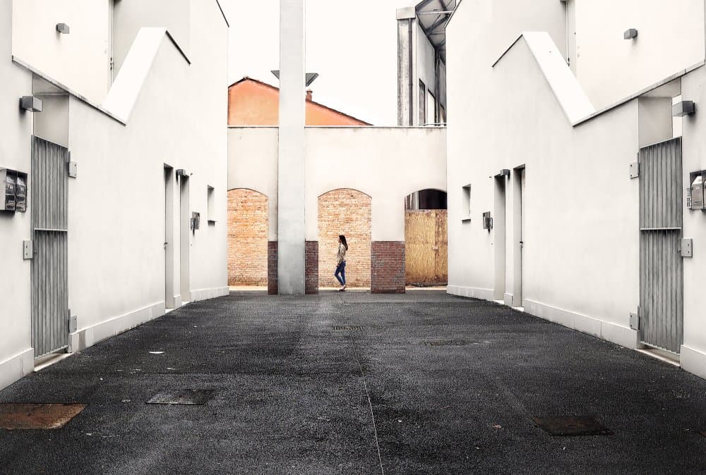 Solitary Urban Walk by Ariel Ariel — canvas wall art